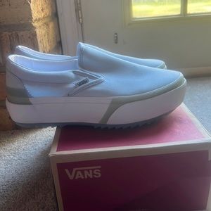 Platform baby blue vans
